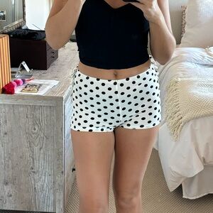 Fashion Nova Black and White Polka Dot High Waist Shorts
